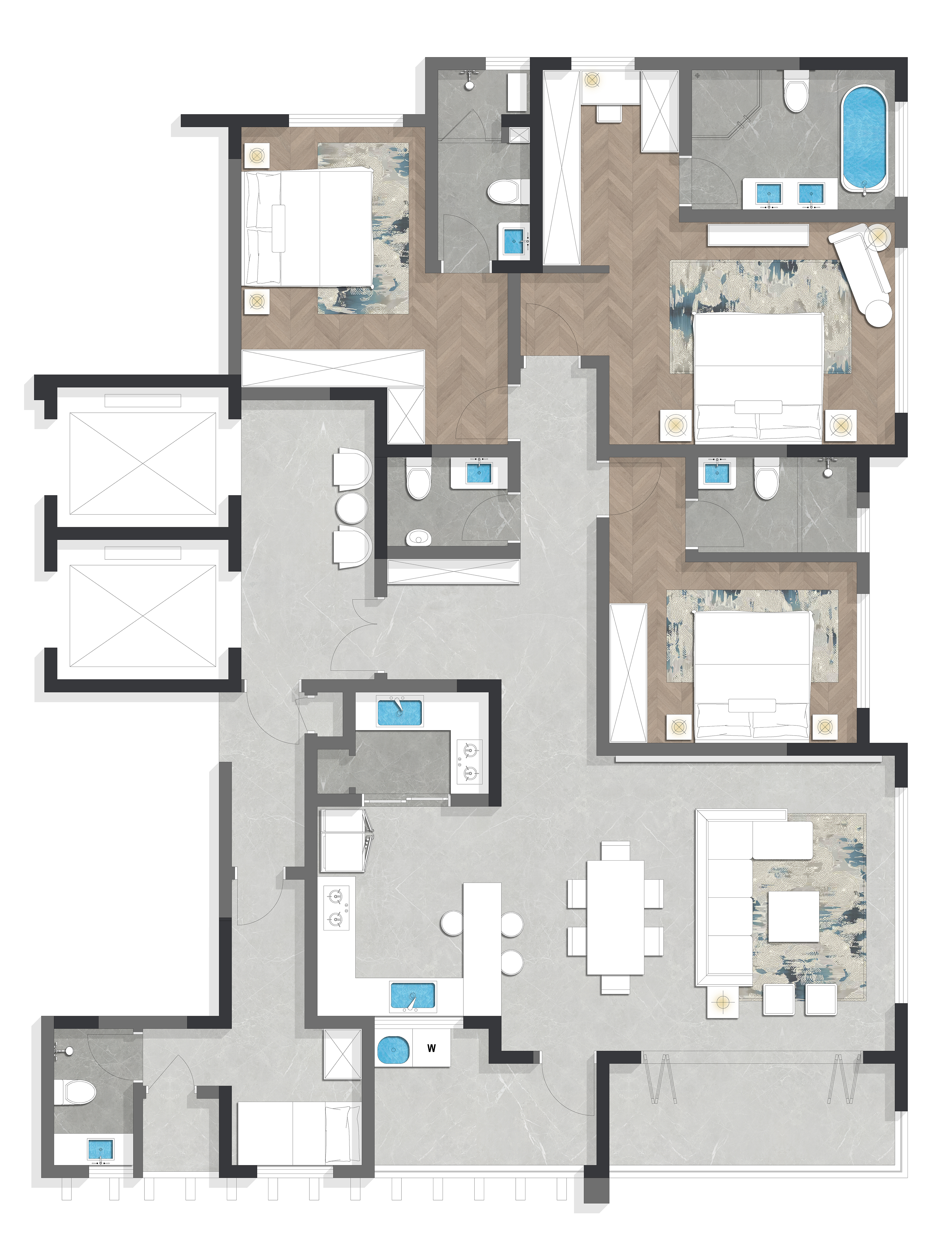 3B+DSQ Floor Plan